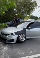 Slammed VW Golf cannot be refueled without removing rear wheel