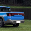 Volkswagen Taos Camp pickup truck Ford Maverick rendering by kdesignag