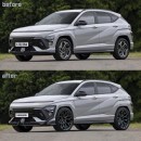 Hyundai Kona design kit & aftermarket wheels rendering by kelsonik