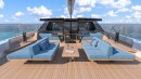 Wallywind130 Aft Deck Lounge