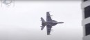 F/A-18F Super Hornet Flying Past a Building in Brisbane