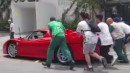 The only Ferrari F50 in Brazil needed a push to wake its V12