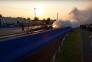 jet car running almost 300 mph on the quarter-mile