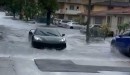 Chevy Corvette miraculously cross flood water up to its windshield
