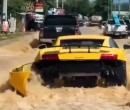 Lamborghini Wading through a flood