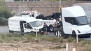 Tesla Semi breaks down in the middle of a highway on-ramp