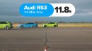 Audi R8 v RS e-tron GT v RS3 v RS6 v RSQ8 v RS5: DRAG RACE