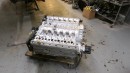 Abandoned Ferrari 512 BBi engine cleaned with a dry ice blasting machine