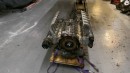 Abandoned Ferrari 512 BBi engine cleaned with a dry ice blasting machine