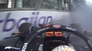 Red Bull's Max Verstappen crashes from first place with just five laps left to go in the 2021 Azerbaijan Grand Prix