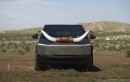 The first-ever Tesla Cybertruck with horns on the hood
