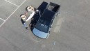 Weird Tesla Cybertruck prototype caught on camera at Fremont factory