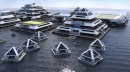 The Wayaland community is a city of floating pyramids with multiple functionality