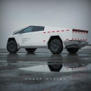 Tesla Cybertruck Polar White rendering by sugardesign_1