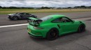 What Happens When You Drag Race a Porsche 911 GT3 RS and a Lamborghini Aventador S?