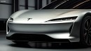Tesla Model Y rendering by Q Cars
