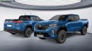 2025 Renault Oroch and 2025 Renault Alaskan renderings by Digimods DESIGN