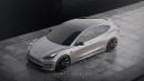 Tesla compact EV rendering