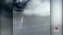 Mercedes-AMG C63 S catches fire in Sidney after epic burnout failure