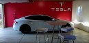 Garage turned Tesla gallery showroom