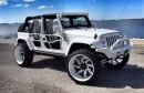 White Jeep Wrangler with Forgiatos and 37-Inch Mud Tires