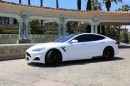 White Tesla Model S with Larte Design Elizabeta Kit