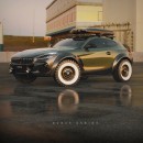 BMW “XZ4M” Coupe-SUV with steelies and white-wall off-road tires rendering by sugardesign_1