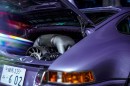 Singer 1991 Porsche 911 in Lavender for Japan landmark photo shoot