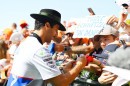 Daniel Ricciardo signing autographs for fans in Austria