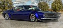 Slammed widebody 1967 Chevrolet Camaro Burgundy or Electric Blue rendering by personalizatuauto