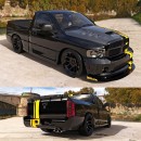 Widened and lowered Dodge Ram SRT-10 with Viper cues rendering by abimelecdesign on Instagram