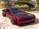 Widebody '65 Mustang with Hellcat face and BMW E46 chassis by abimelecdesign