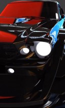 Ford Mustang Black Pony slammed widebody rendering by musartwork