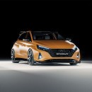 Hyundai i20 R slammed widebody rendering by sdesyn