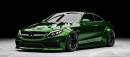 Slammed Widebody Mercedes-AMG C 63 S Green Hornet rendering by rostislav_prokop