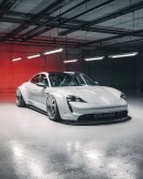 Widebody Porsche Taycan "Big White" rendering
