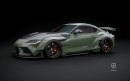 Widebody Toyota GR Supra with carbon fiber hood by Zacoe Performance