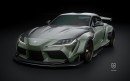 Widebody Toyota GR Supra with carbon fiber hood by Zacoe Performance