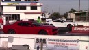 Dodge Demon at the drag against Charger, Camaro and Mustang