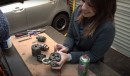Garage date night with the wife, cleaning the starter motor of a Suzuki Jimny