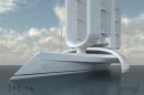 Wind Motion 70 concept sails on wind power only thanks to the rotating twin wingmasts