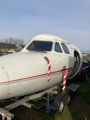 This is Winnie, the cockpit of a Hawker Siddeley 125 Dominie that lives in someone's backyard