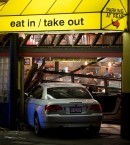 Woman Crashes BMW into Diner in Canada