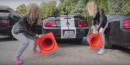 Hot WooHoo Girls using cones as sport exhaust