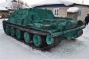 Alexander Zhuikov's tank made of snow