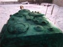 Alexander Zhuikov's tank made of snow