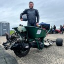 Dylan Phillips' DIY motorized wheelbarrow is officially the world's fastest, with an average run of 53 mph