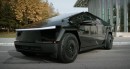 The world's first Tesla Cybertruck in gloss black