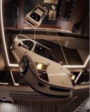 Ferrari F40 hanging from the ceiling