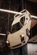 Ferrari F40 hanging from the ceiling